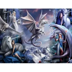 Puzzle Anne Stokes - Silver Dragon Collage