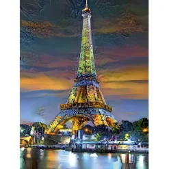 Puzzle Eiffel Tower at Sunset, Paris, France