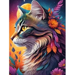 Puzzle Floral Cat