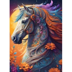 Puzzle Floral Horse