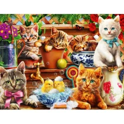 Puzzle Kittens in the Potting Shed