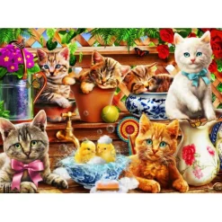 Puzzle Kittens in the Potting Shed
