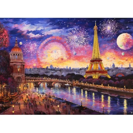 Puzzle Landscape In Pointillism