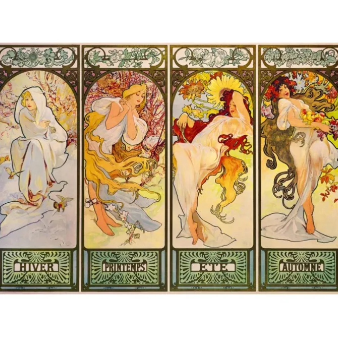 Puzzle Mucha - Four Seasons, 1900