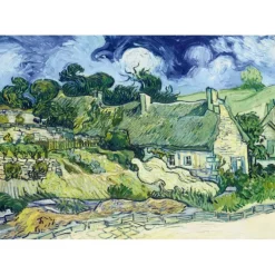 Puzzle Vincent Van Gogh - Thatched Cottages at Cordeville, 1890