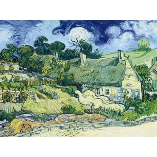 Puzzle Vincent Van Gogh - Thatched Cottages at Cordeville, 1890